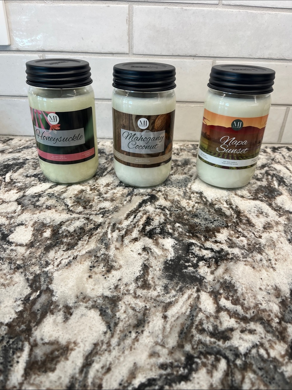 New Set of 3 Soy Wax Candles